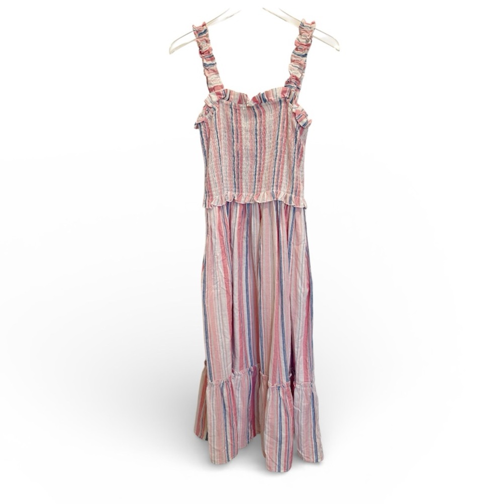STELLAH Striped Smocked Maxi Dress size Large